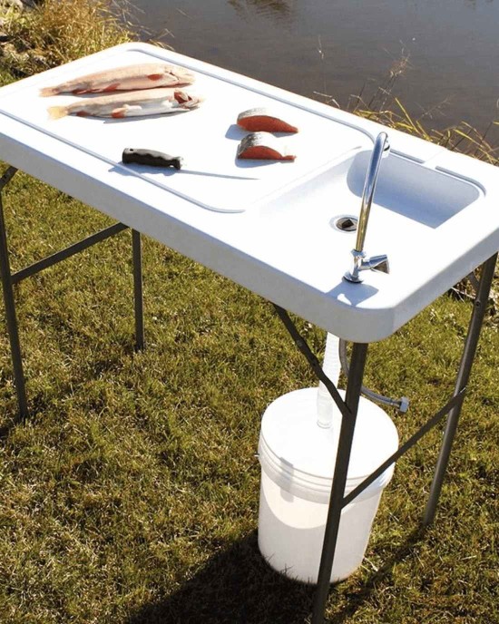 Camping Sink & Fish Cleaning Table Station