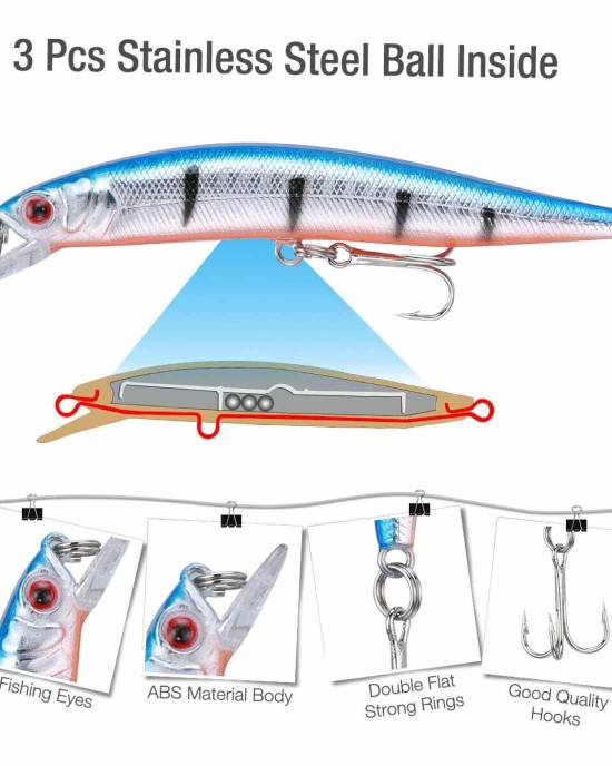 10 Jerkbait Minnows - 1/2 oz.