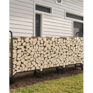 8ft Metal Firewood Rack with Waterproof Cover
