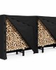 8ft Metal Firewood Rack with Waterproof Cover