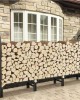 8ft Metal Firewood Rack with Waterproof Cover