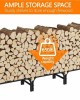 8ft Metal Firewood Rack with Waterproof Cover