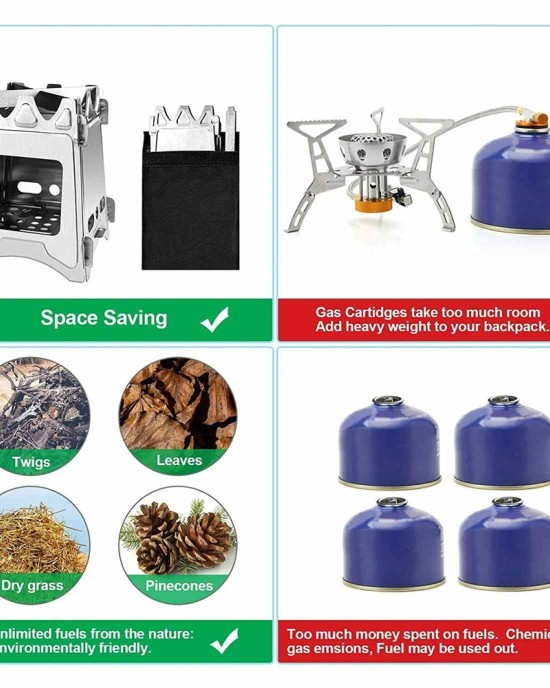 Wood Burning Camping Stove Bundle