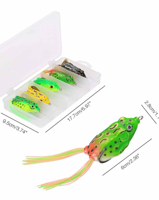 5PCS Topwater Frog Fishing Lure