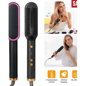 Heated Hair Straightener Brush