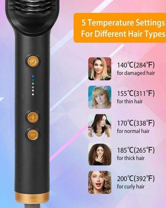 Heated Hair Straightener Brush