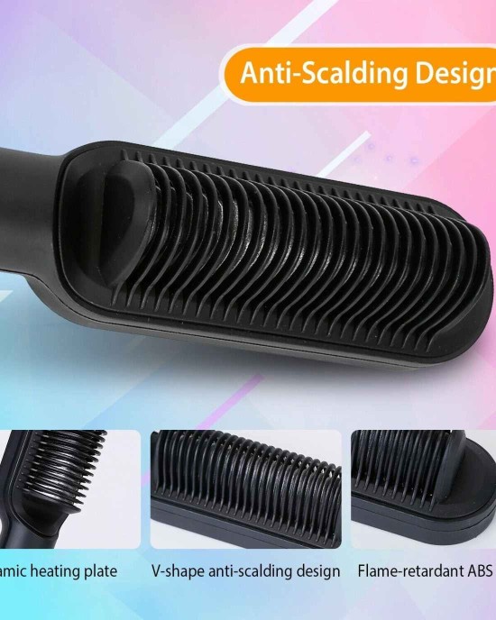 Heated Hair Straightener Brush