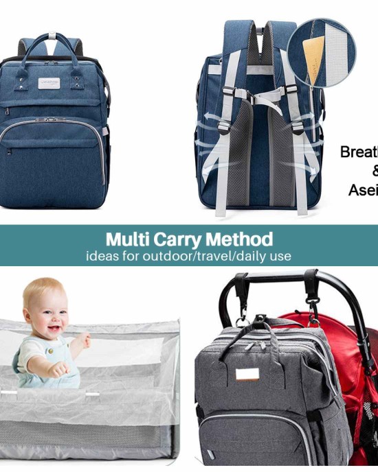 Diaper Bag Backpack with Bassinet
