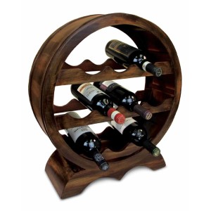 Beautiful Wooden Half Barrel Wine Rack