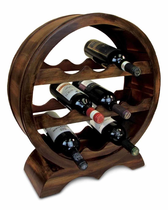 Beautiful Wooden Half Barrel Wine Rack