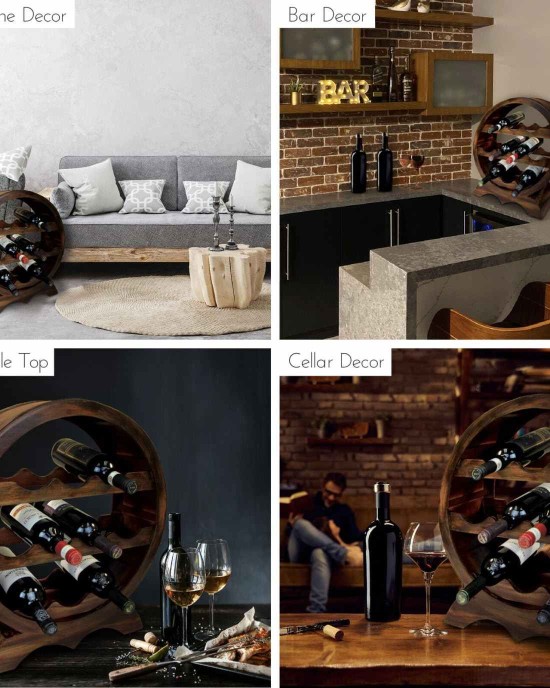 Beautiful Wooden Half Barrel Wine Rack