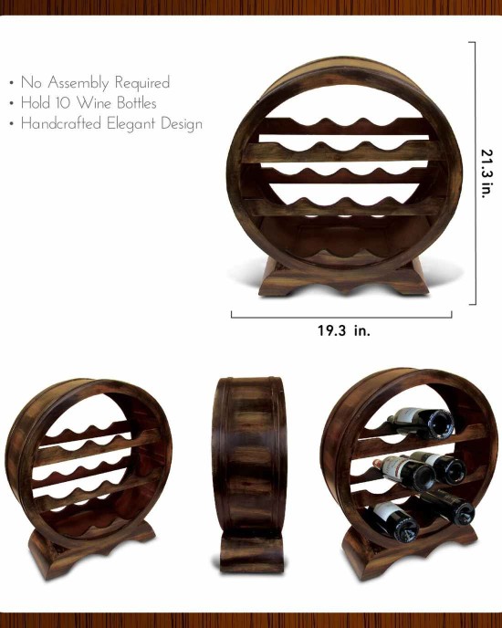 Beautiful Wooden Half Barrel Wine Rack
