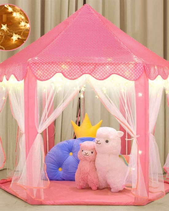 Pink Princess Play Tent w/ LED Lights