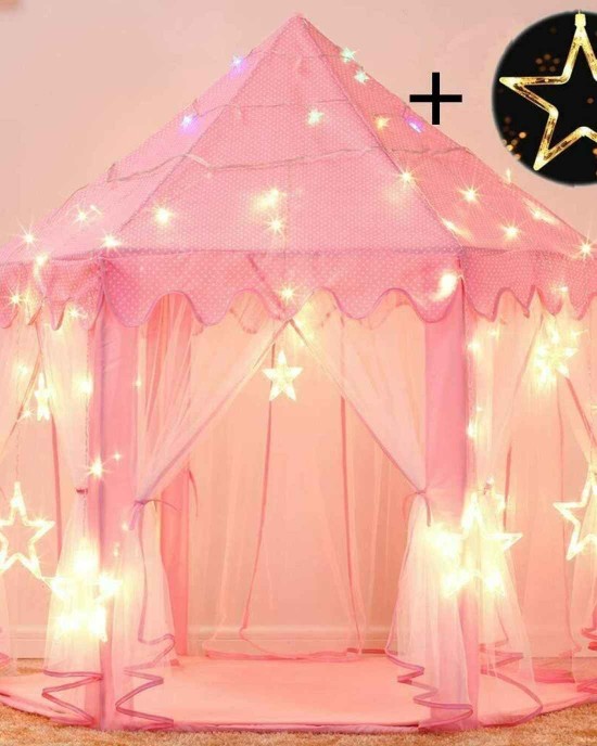 Pink Princess Play Tent w/ LED Lights