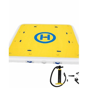 Inflatable Dock Float Platform 8' x 8' - w/2 Air Pumps