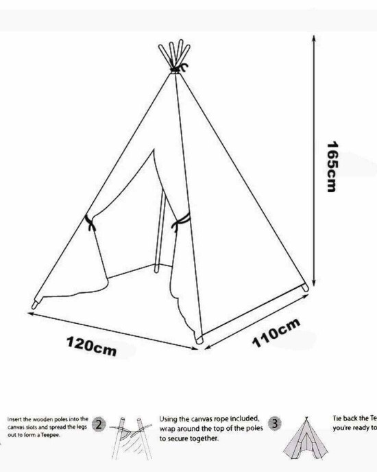 Kids Teepee Tent - Pink