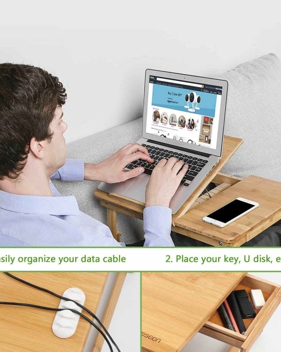 Foldable Laptop Table for Lap, Bed & Couch