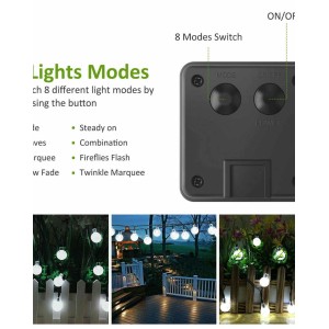 Outdoor Solar Powered LED String Lights