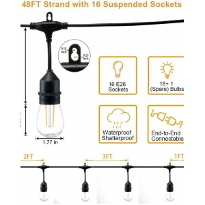 Shatterproof Outdoor String Lights