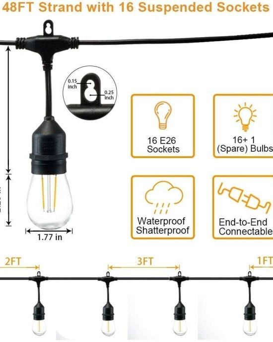 Shatterproof Outdoor String Lights