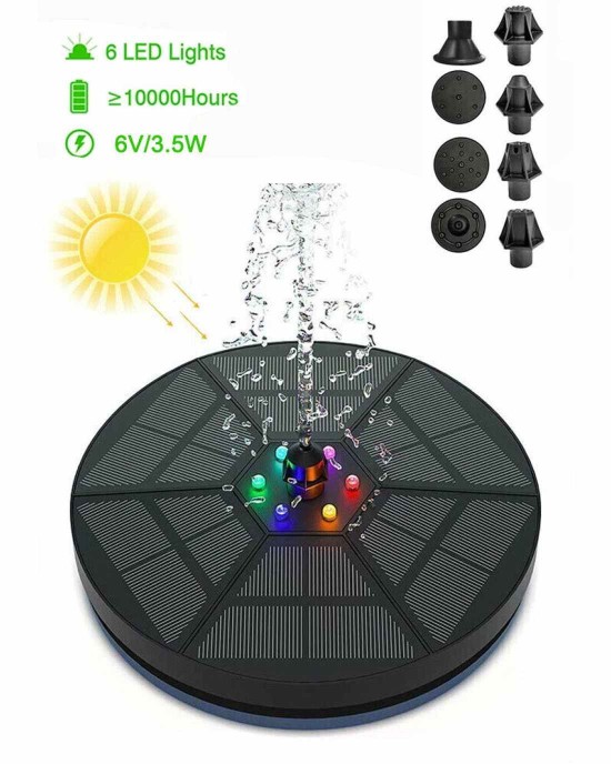 Floating LED Solar Powered Water Fountain