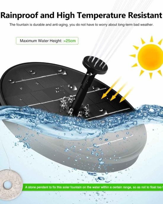 Floating LED Solar Powered Water Fountain