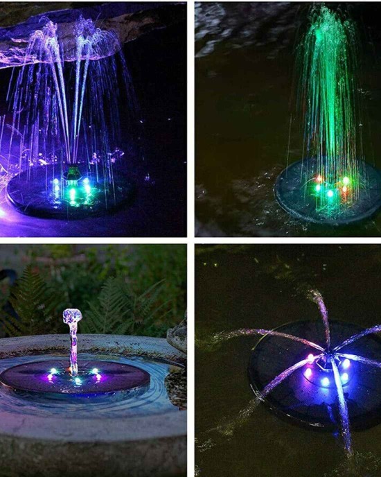 Floating LED Solar Powered Water Fountain