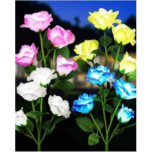Beautiful Rose Solar Flower Garden Lights