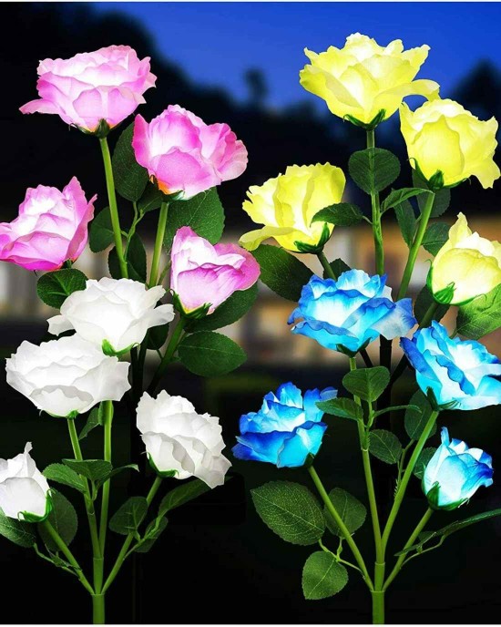 Beautiful Rose Solar Flower Garden Lights