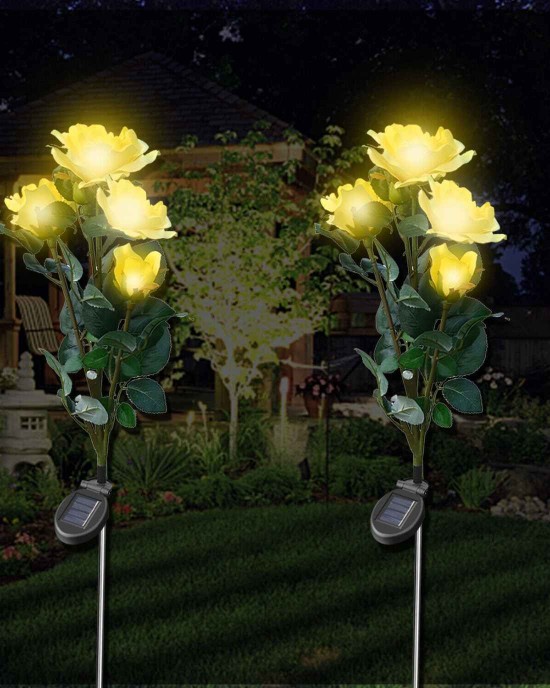 Beautiful Rose Solar Flower Garden Lights