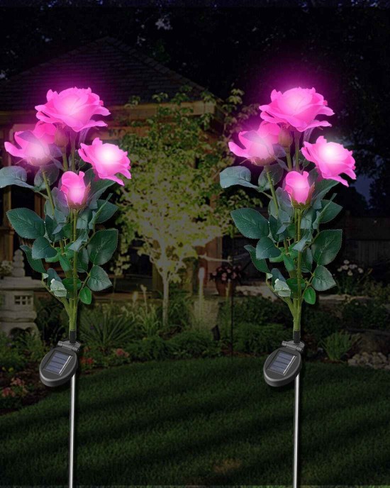 Beautiful Rose Solar Flower Garden Lights