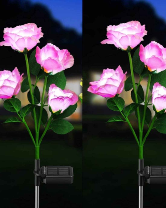 Beautiful Rose Solar Flower Garden Lights