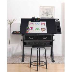 Adjustable Craft & Drawing Table With Storage
