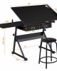 Adjustable Craft & Drawing Table With Storage