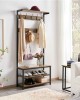 Entryway Coat Rack & Shoe Storage Bench