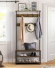 Entryway Coat Rack & Shoe Storage Bench