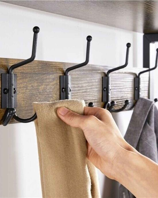 Entryway Coat Rack & Shoe Storage Bench