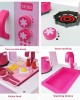 Toddler Wooden Play Kitchen Set - Pink