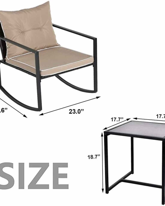 Outdoor Patio Rocking Chair Set