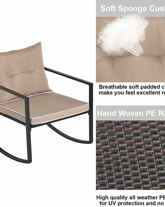 Outdoor Patio Rocking Chair Set