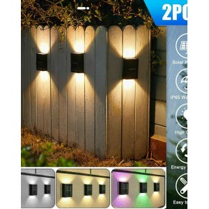 Outdoor Wall Mounted Solar Lights - 2 Pack