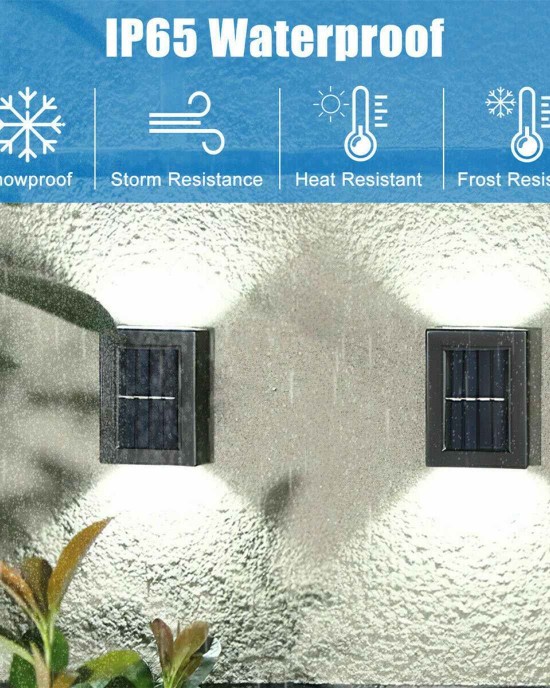 Outdoor Wall Mounted Solar Lights - 2 Pack
