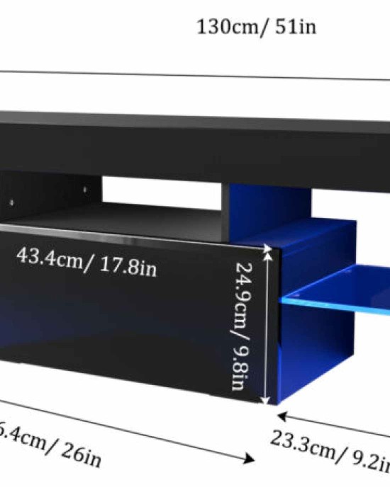 Modern TV Stand With Storage & LED Lighting