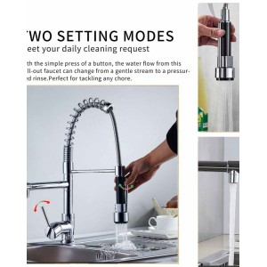 Chrome Pull Down Kitchen Faucet With Sprayer