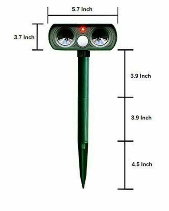 Ultrasonic Pest Repeller - Solar Powered