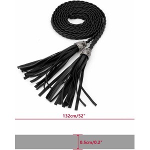 Allegra K Women's Tassel Braided Belts Skinny Woven Waist Belts for Skirt Dress