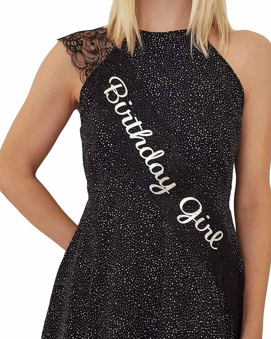 Birthday Girl Lace Sash - Great for Sweet 16, 18th, 21st, 30th, 40th Birthday Parties