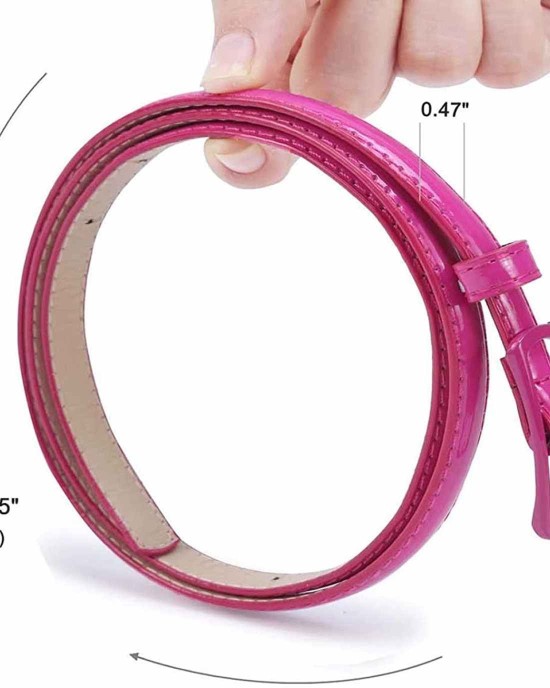Selighting Womens Faux Leather Skinny Belts for Dresses