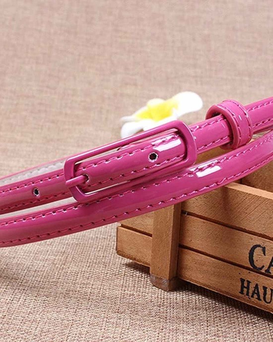 Selighting Womens Faux Leather Skinny Belts for Dresses