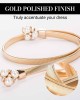 GRACE KARIN Women Skinny Metal Cinch Belt Gold Waistband Elastic Waist Belt CL633
